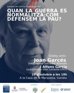 «Cuando la guerra se normaliza»: Gandia programa una jornada en defensa de la paz